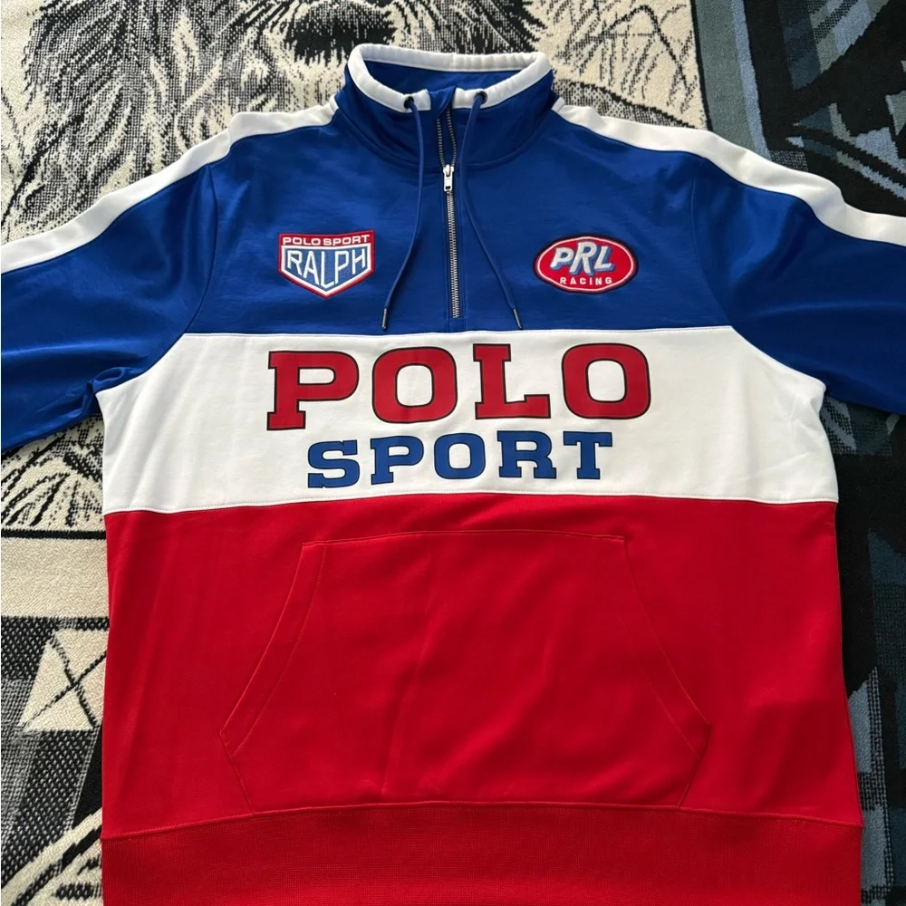 Polo Sport Ralph Lauren Racing Team Red/White/Blue Quarter-Zip Pullover Sweater